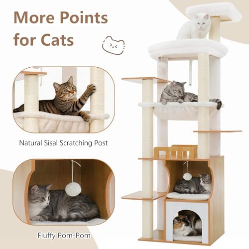 Gitelsnour Modern Cat Tree Tower, 2-Layer Condo & Perch, Big Hammock 102WB - Image 5