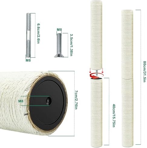 4PCS Cat Scratching Post Replacement, 15.7in Cat Tree Parts - Image 2