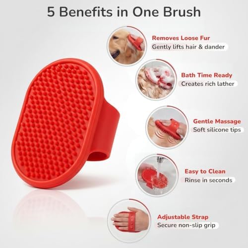 Pets&Goods Rubber Pet Grooming Brush - Image 2