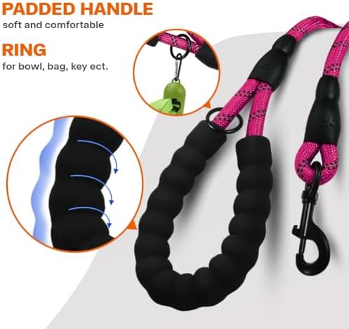 Taglory Rope Dog Leash for Medium Large Dogs, 6 FT Padded Handle - Image 4