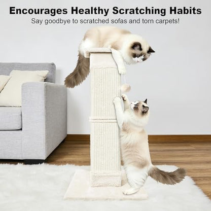 Cat Scratching Post 33 Inch for Indoor Cats, Sisal Cat Scratcher - Image 4
