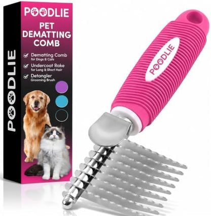 Poodle Dematting Fur Rake Comb Brush by Poodlie