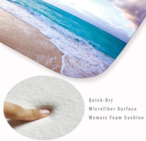 Memory Foam Bath Rug Flannel Absorbing Water Floor Mat 59x24 in - Image 4