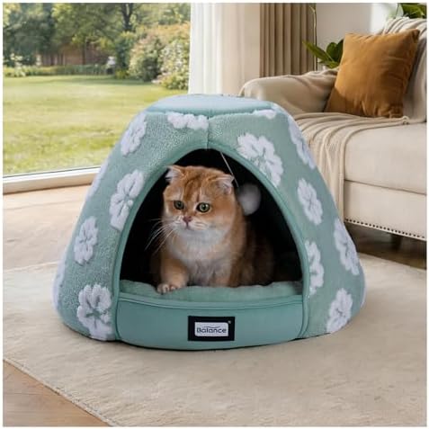 BALANCE Cat Beds for Indoor Cats, 2-in-1 Cat Bed Cave by BalancePet