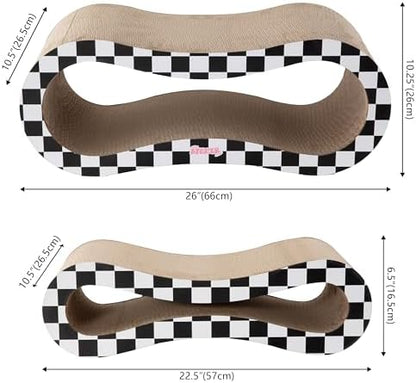 Suvi 26" Modern Cardboard Infinity 2-in-1 Lounge Bed Cat Scratcher - Image 3
