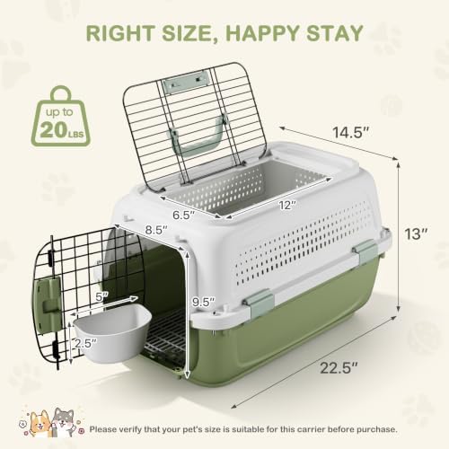 22.5" Hard Shell Cat Carrier, Pet Carrier - Image 2