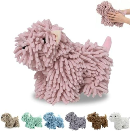 Chenille Dog Hand Towel Fuzzy Ball Dog Towel Animal Hand Towels by FAGOBI
