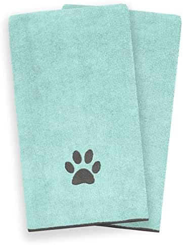 Ritz Embroidered Microfiber Pet Towel, Paw Spa Blue, 2 Towel Set - Image 2
