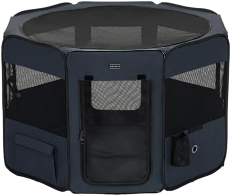 PETSFIT 36" Dog Playpen with Dual Zipper Doors –Sturdy Foldable Puppy Playpen by Petsfit