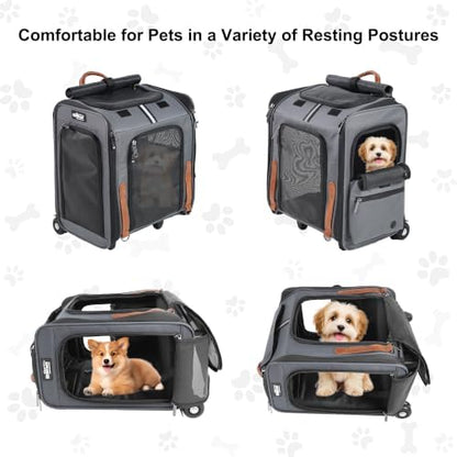 EliteField Deluxe Rolling Backpack Dog & Cat Carrier - Image 2