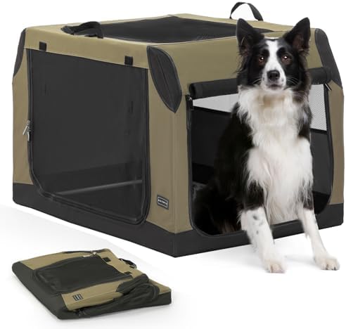 PETSFIT Collapsible Dog Crate, Soft Sided Dog Crate by Petsfit
