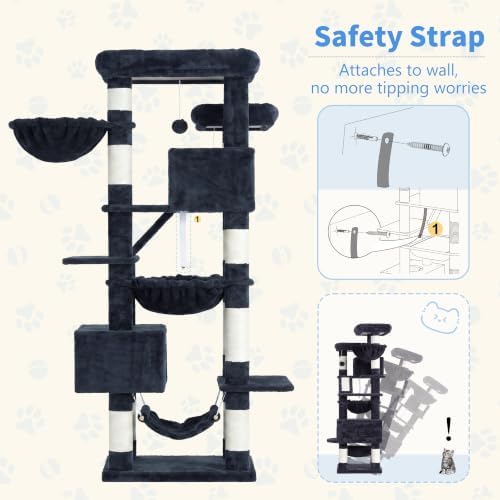 Heybly Cat Tree, 71-Inch-Tall Tower - Image 6