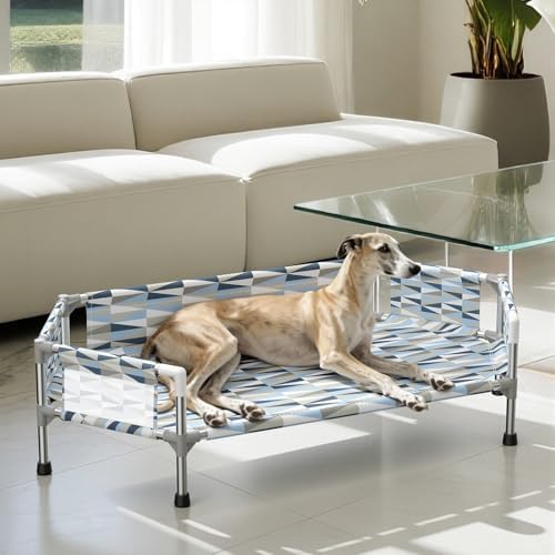 Elevated Dog Bed with Guardrails, Raised Cooling Outdoor Pet Cot Medium - Image 6