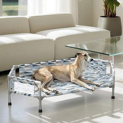Elevated Dog Bed with Guardrails, Raised Cooling Outdoor Pet Cot Medium - Image 6