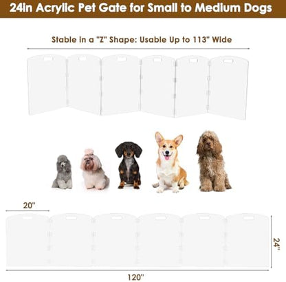 Modern Frame Clear Acrylic Freestanding Pet Gate - Image 4