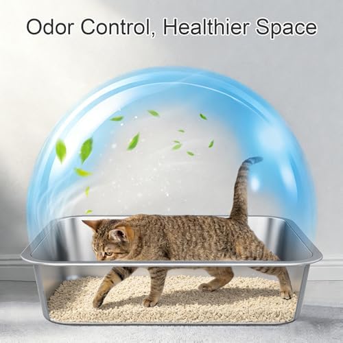 XX-Large High Sided Stainless Steel Cat Litter Box - Image 3
