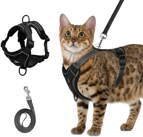 shudyear Cat Chest Harness and Leash Set Adjustable Anti-Escape Soft Mesh Cat by Shudyear