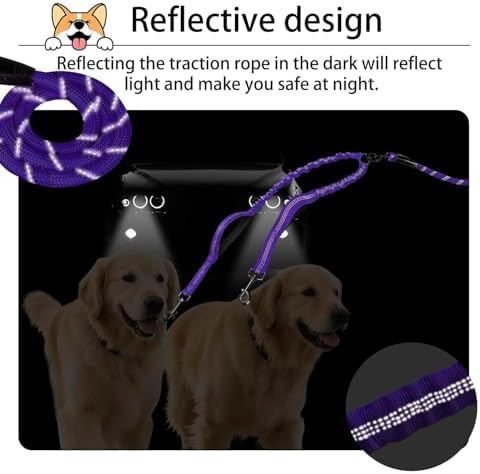 Double Dog Leash, 18~120 Lbs, No Tangle - Image 4