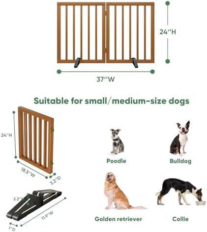 Dog Gate for Doorways, Foldable Dog Gate Indoor for Doorways Bedroom 2 Panels - Image 2