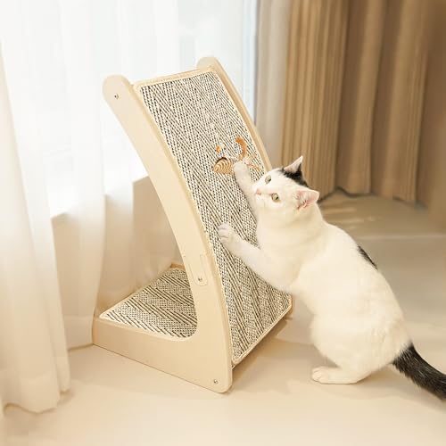 PETKARAY Cat Scratcher, Sisal Cat Scratch Pad, Curved Scratching Board by PETKARAY