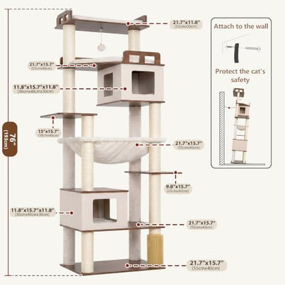 Gitelsnour Cat Tree, Wooden Multi-Level Tower - Image 6
