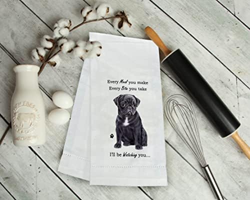 E&S Imports Black Pug Kitchen Towels - Image 4