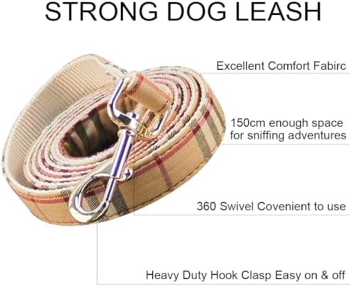 Cute Plaid Dog Harness & Leash Set, Adjustable No‑Pull Safety Buckle Harness - Image 3