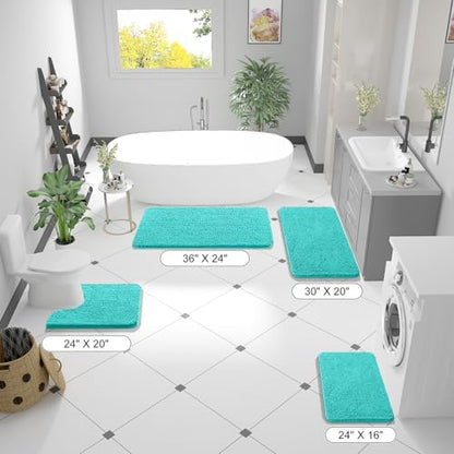 OLANLY Bathroom Rugs 36x24, Extra Soft Absorbent Chenille Bath Rugs - Image 2