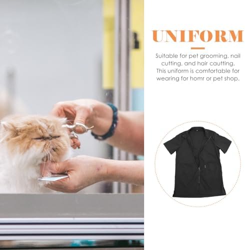 Black Nylon PET Grooming Apron Full Zipper Sleeveless Multiple Pockets - Image 7