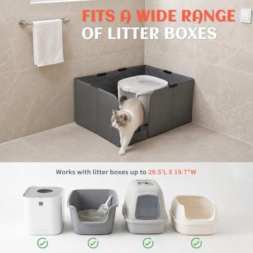 PETKARAY Extra Large Waterproof Cat Litter Box Enclosure Splash Guard - Image 7