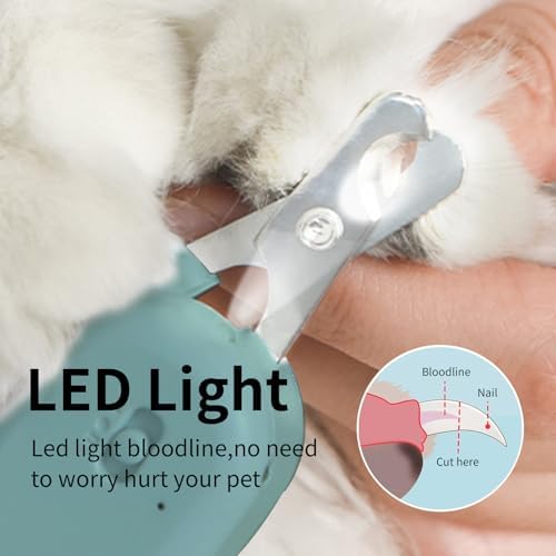 PAKEWAY Cat Nail Clipper with LED Light, Safe & Precise - Image 2
