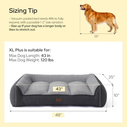 Bedsure SupportMax® Extra Thick Orthopedic XL Dog Bed - Image 6