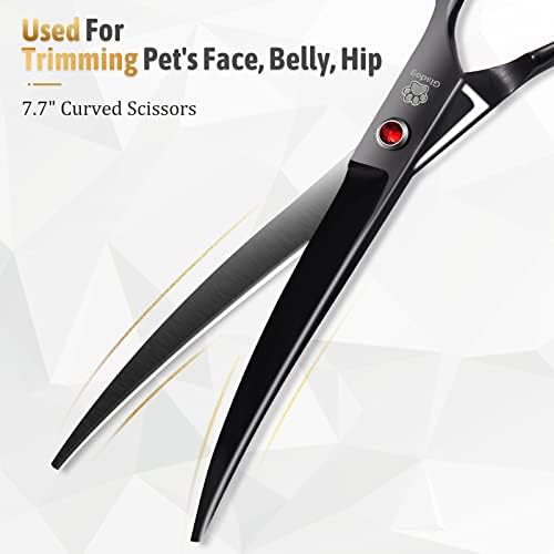 Dog Grooming Scissors Kit with Safety Round Tips, GLADOG Professional 5 in 1 - Image 4