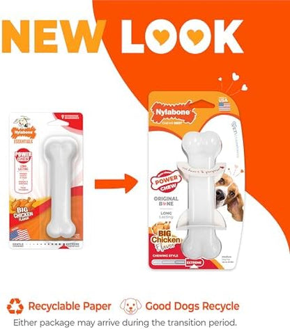 Nylabone Power Chew Original Bone Dog Chew Toy, Chicken Flavor - Image 3