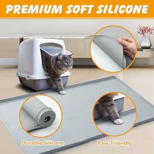 Large Cat Litter Mat 40x22 in, Waterproof Silicone - Image 2