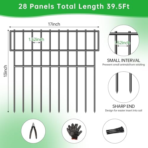 39.5ft X 13in Animal Barrier Fence, 28 Panels No Dig Fence - Image 2