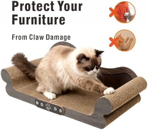 Extra Large Cat Scratcher Bed, Sofa Shaped Cardboard Couch - Image 5