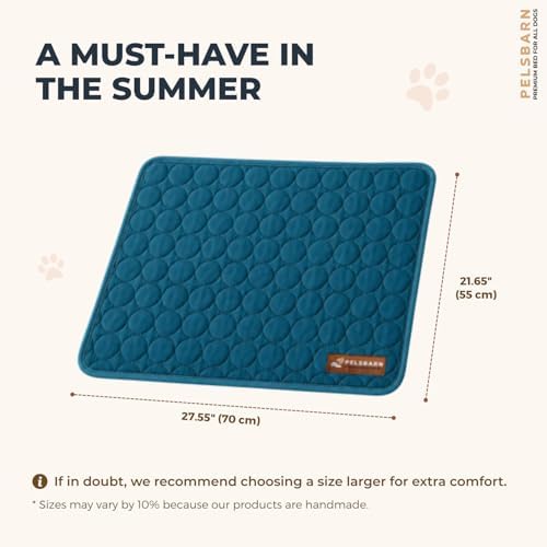 Pelsbarn Dog Cooling Mat, Ice Silk Self-Cooling Pad, Deep Blue - Image 3