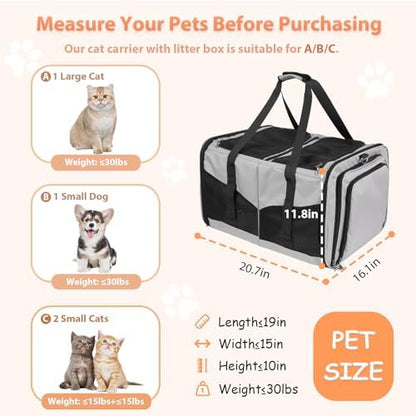 Large Cat Carrier for 2 Cats, Expandable - Image 5