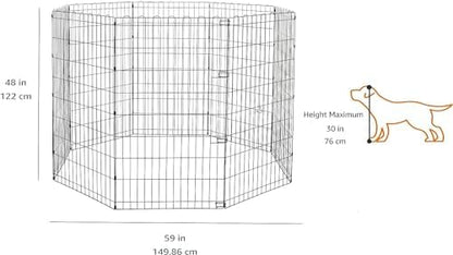 Amazon Basics Foldable Octagonal Metal Exercise Dog Playpen, Indoor/Outdoor - Image 2