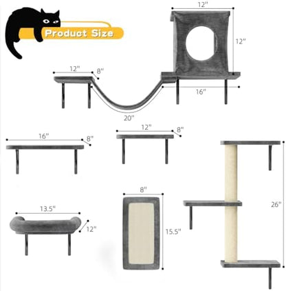 Cat Wall Shelves, Dark Gray - Image 4
