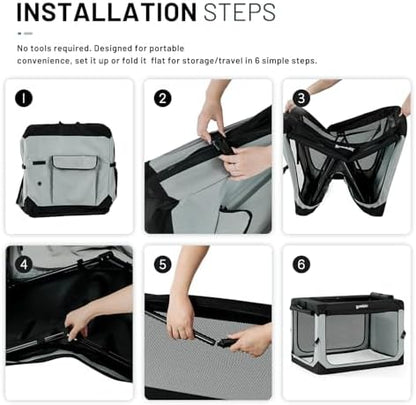 ZOMISIA XL Collapsible Dog Travel Crate - Image 5