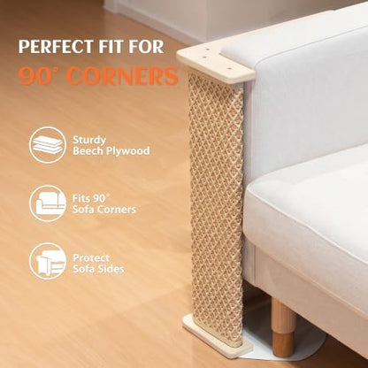 PETKARAY Under Furniture Extended Couch Corner Cat Scratching Post - Image 4