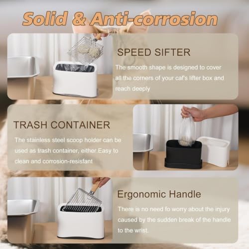 Cat Litter Scoop with Holder Stand, Poop Scooper with Waste Can, Refill Bag - Image 7