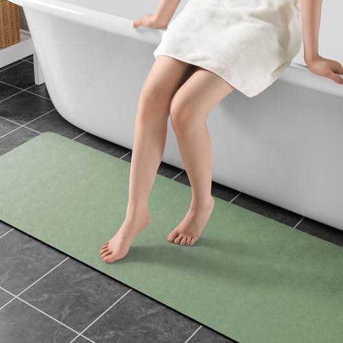 Long Bath Rugs 47x17-Diatomaceous Earth Stone Bath Mats by Earcu