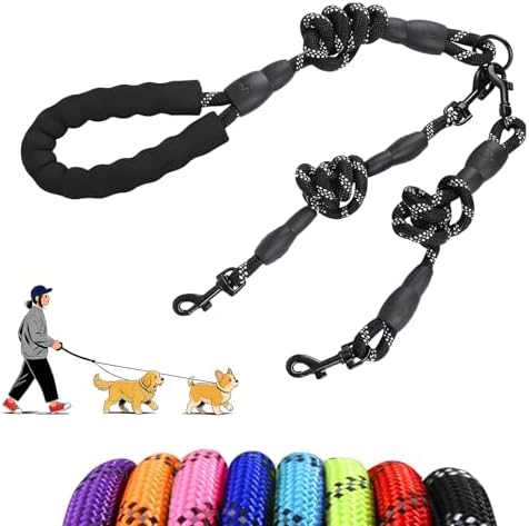 Dual Dog Leash - 360° Swivel No Tangle Walking Leash, Detachable Design by PawLuxe