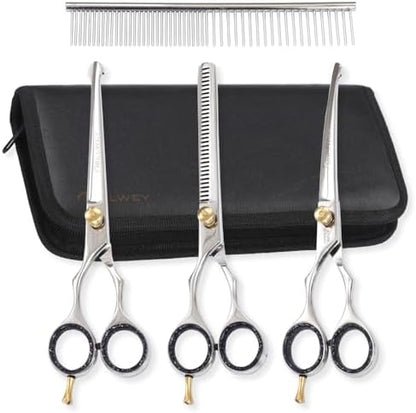 Left Handed Pet Grooming Scissors Kit by MELWEY