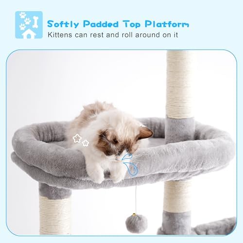 Hey-brother Cat Tree Tower, Adjustable Height, Floor to Ceiling - Image 5