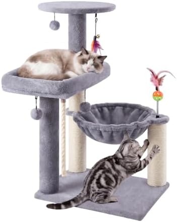 Multi-Level Cat Tree for Indoor Cats, Cat Tree Tower by Ikviier