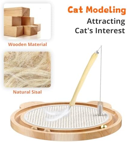 Cat Scratcher Toys Natural Sisal Pad Kitten Interactive Ball Track - Image 5